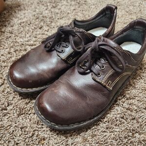 Elegant Brown Leather Women's Shoes Size 7